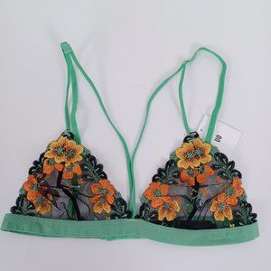 "OU" ~ Out from Under ~ "Botanical" Embroidered Bralette ~ NWT